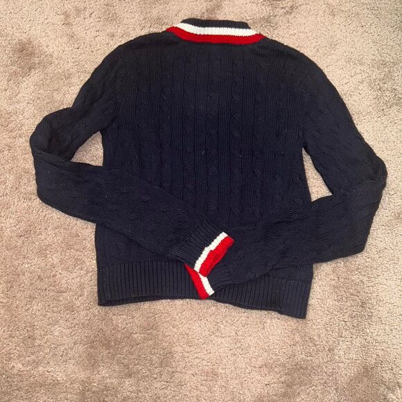 Tommy-hilfiger Women's Navy and Red Jumper - Picture 4 of 6